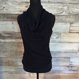 NWT Nine West Black Cowl Neck Glittery Sleeveless Blouse